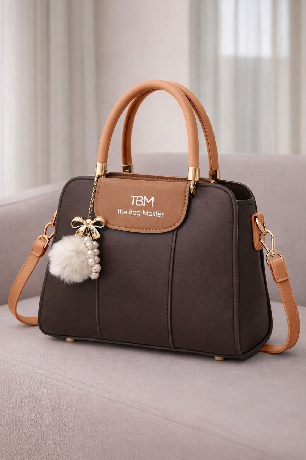 TBM The Bag Master Luxury Handbag – Elegant Two-Tone Designer Tote for Women (Seven Colors)