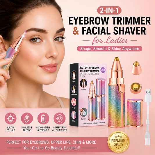 Ultimate 2-in-1 Facial Hair Remover: Perfect Eyebrows, Upper Lips & Chin Anywhere!