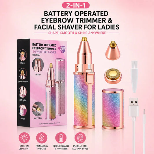 Ultimate 2-in-1 Facial Hair Remover: Perfect Eyebrows, Upper Lips & Chin Anywhere!
